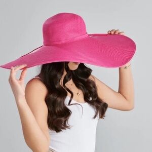 San Diego Hat Company Women’s Ultra Braid XL Brim Floppy Hat Hot Pink Woven